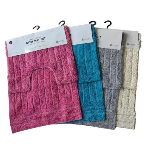 2pc 100% Cotton Bath Mats