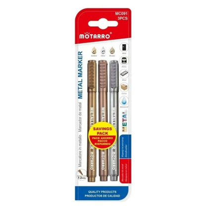 Motarro 3pc Metal Permanent Markers