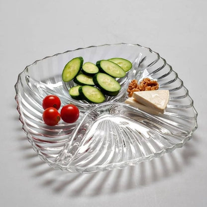 Santa 4 Compartment Glass Platter