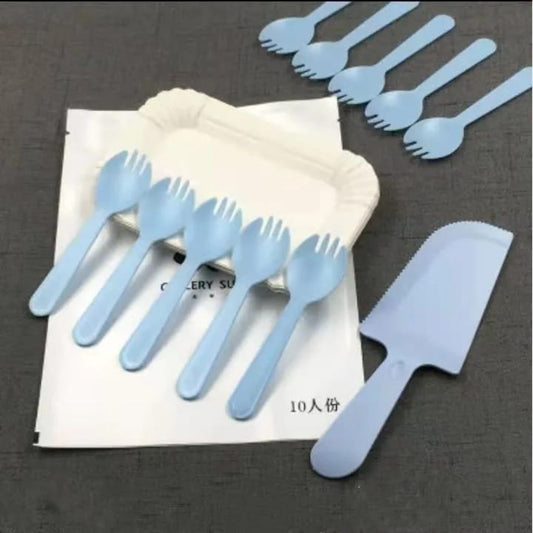 21pc Disposable Cake Cutlery Set