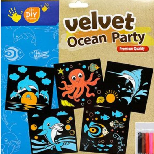 5pc Velvet Colouring-Animals