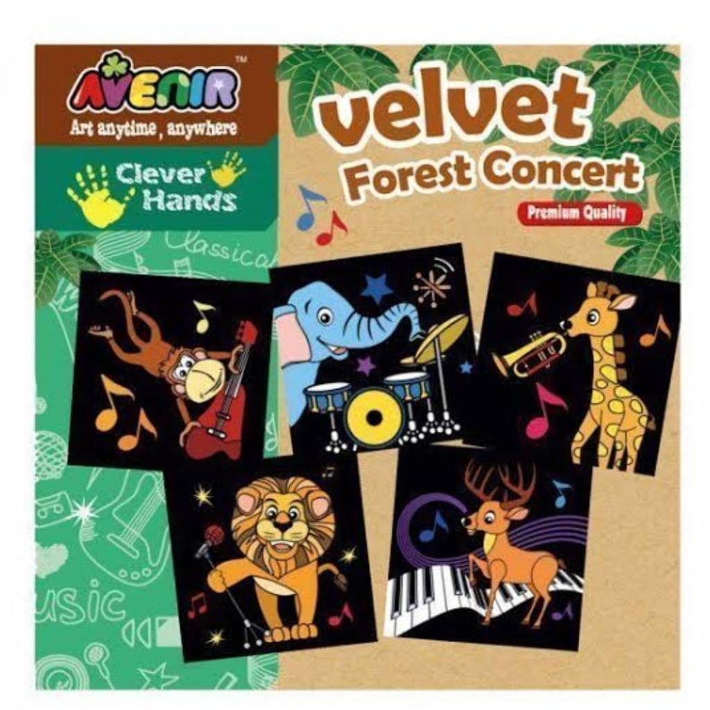 5pc Velvet Colouring-Animals