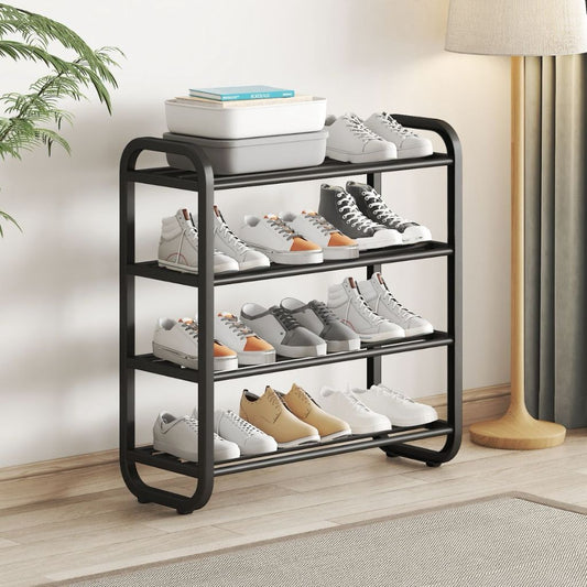 4 Layer Shoe Rack - Black