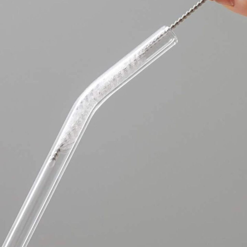 4pc Glass Straw With Cleaner 