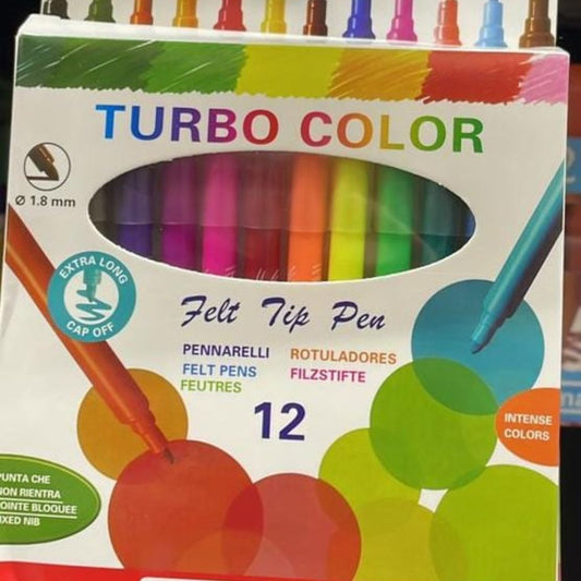 12pc Amazcolor Turbo Color Felt Pens Success