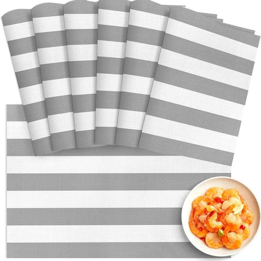 4pc Grey Stripe Placemat