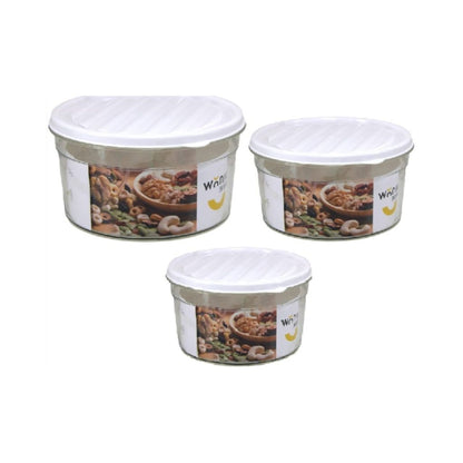 3pc Plastic Round Storage