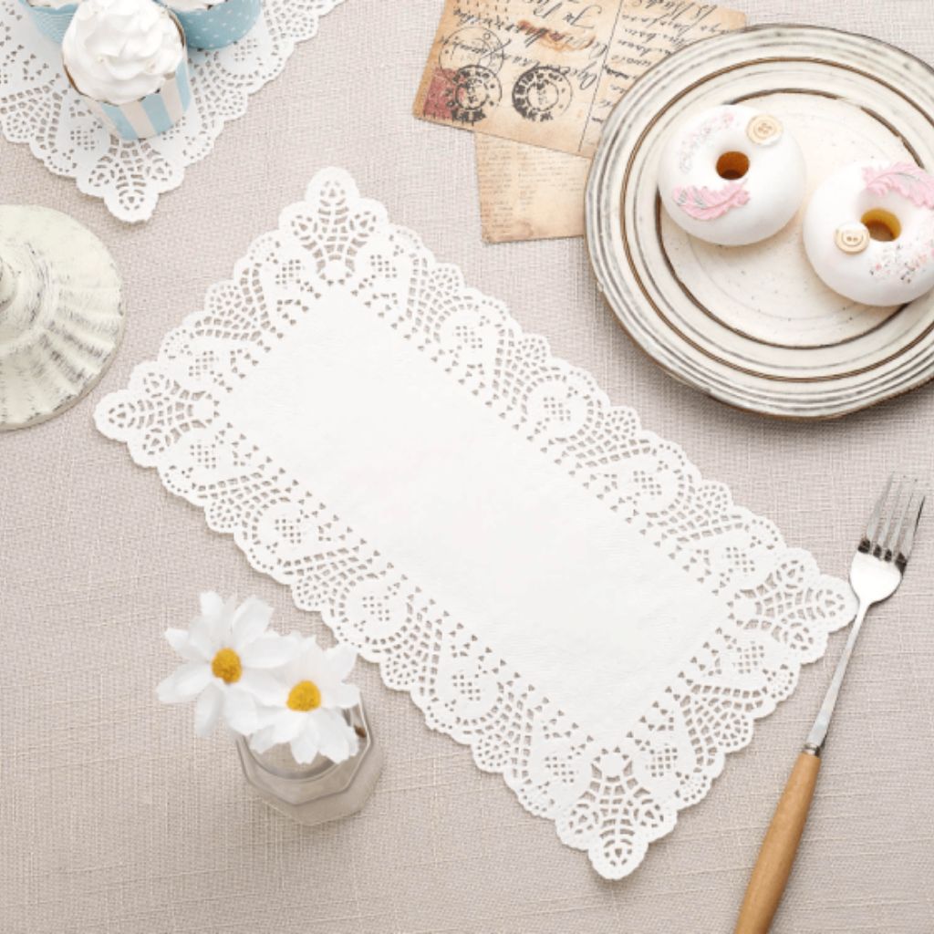 Rectangle Paper Doilies - 100pc