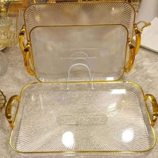 Gold Rim Rectangle Trays