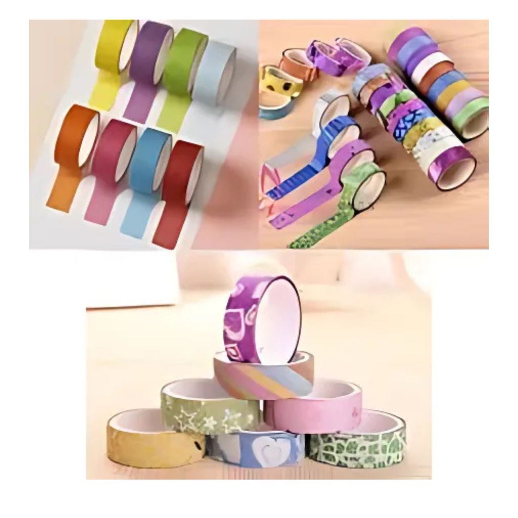 10pc Washi Tape - Plain Colours