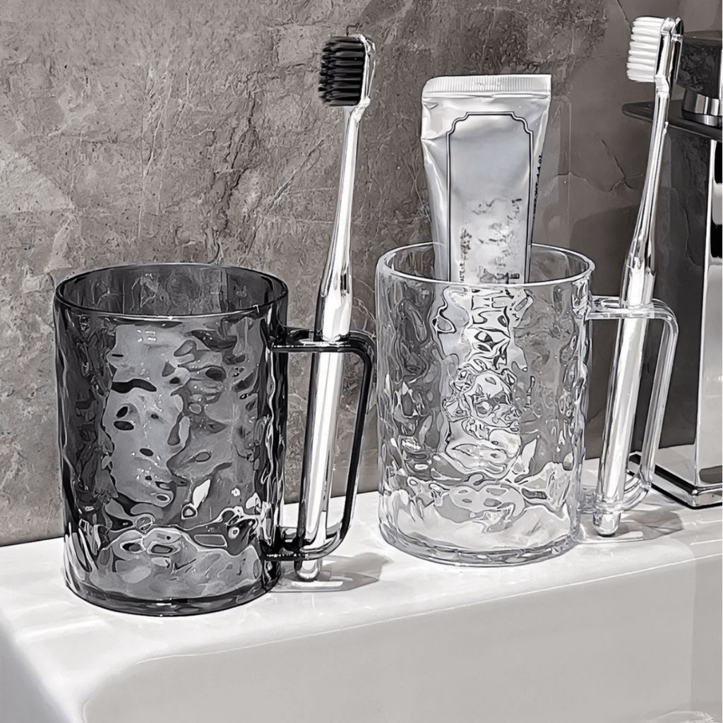 Mouthwash Transparent Cup With Toothbrush Holder 