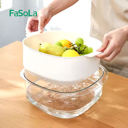 Double Layer Acrylic Strainer Bowl 