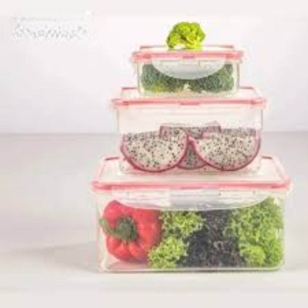 3pc Rectangle Clip Storage Container 