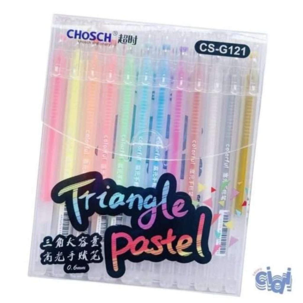 12pc Triangle Pastel Pens 