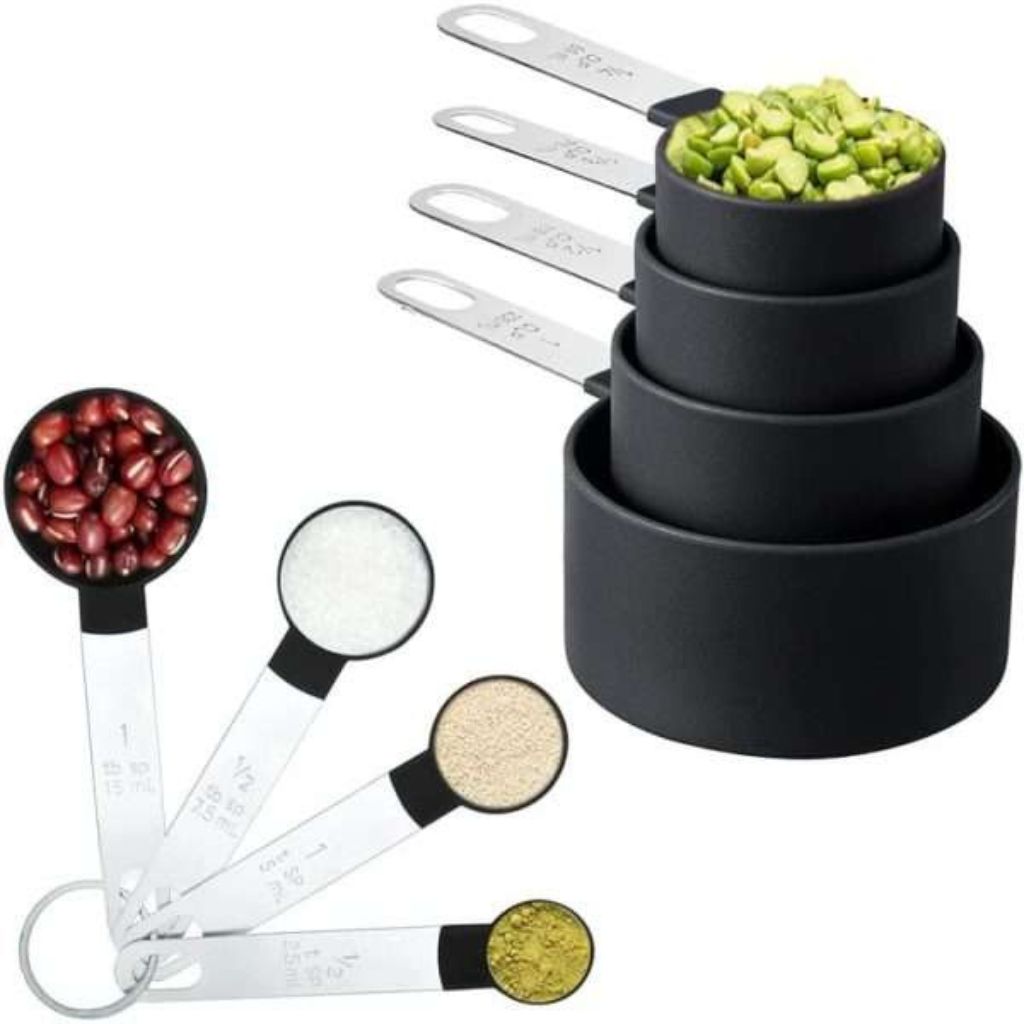 8pc SS Measuring Cup And Spoon Set