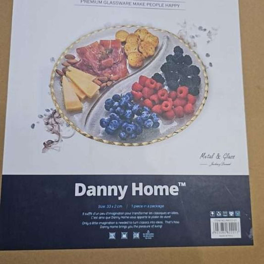 Danny Home 2 Division Platter With Gold Rim