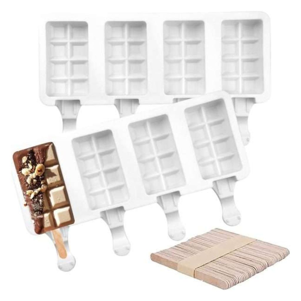 Silicone Ice Cream Mould 4 Slot Chocolate Bar 