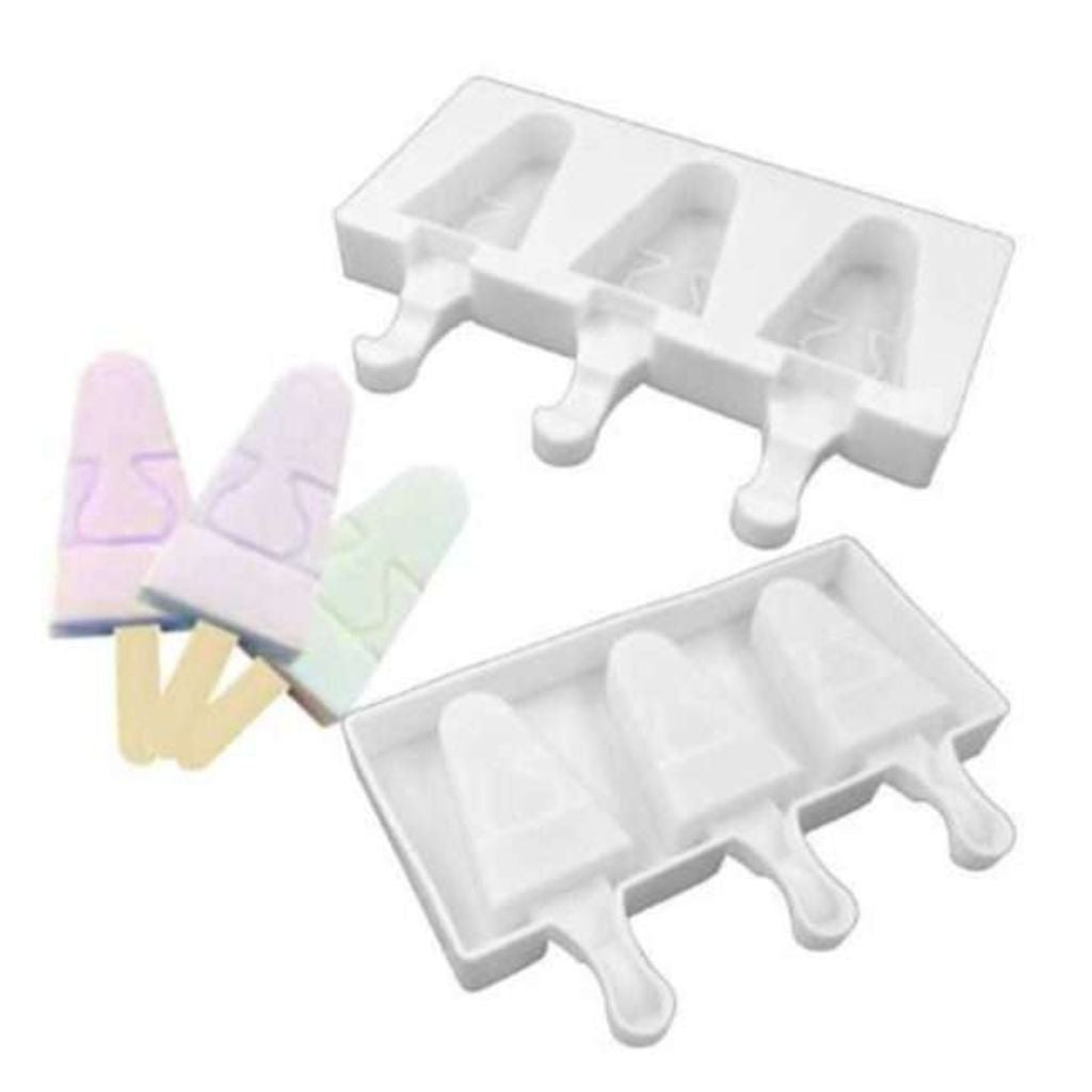 Silicone Ice Cream Mould 3 Slot Triangle 