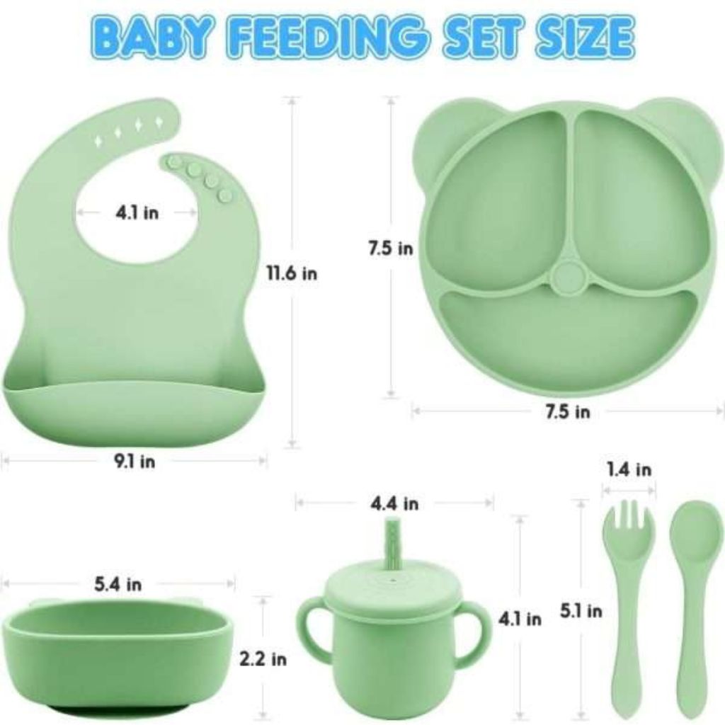 7pc Silicone Baby Feeding set