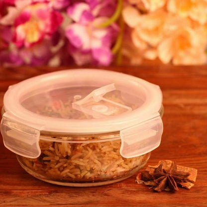 Round Glass Storage Containers With Clip Lid