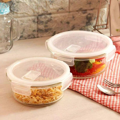 Round Glass Storage Containers With Clip Lid