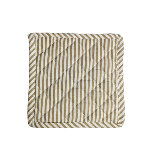 Beige Stripe Pot Holder