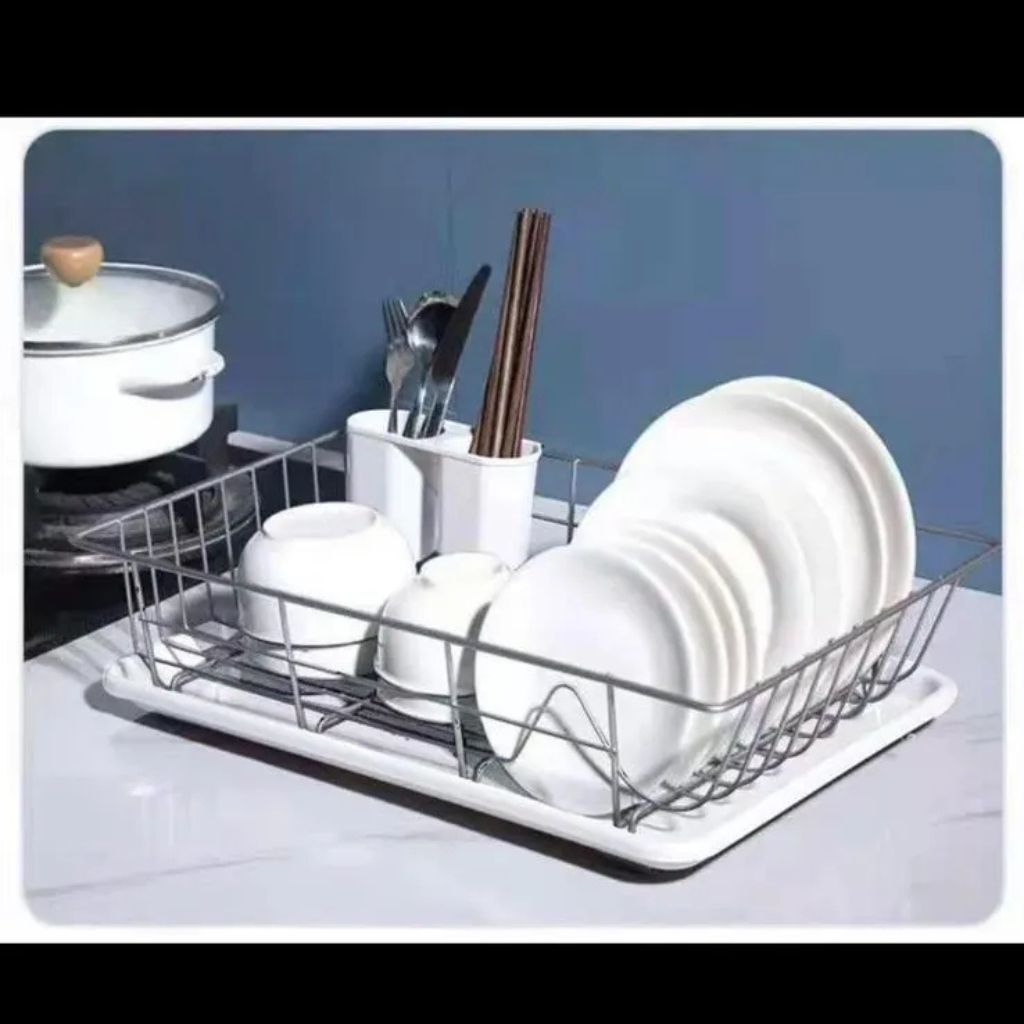 Single Layer Dish Rack- Silver