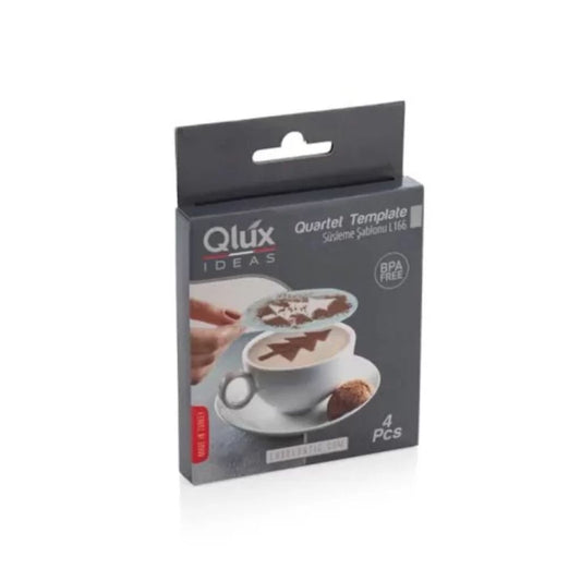 Qlux 4pc Coffee Stencil Set