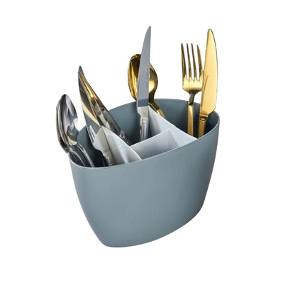 Oval Cutlery Holder With Drainer