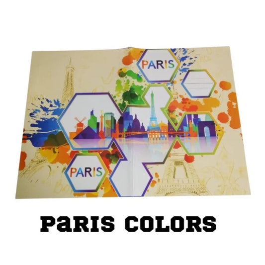 5pc A4 Book Covers- Paris Colors