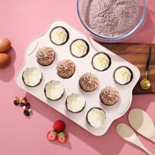 12pc Floral Silicone Muffin Pan