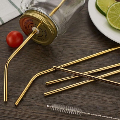 4pc Stainless Steel Straw with Cleaner