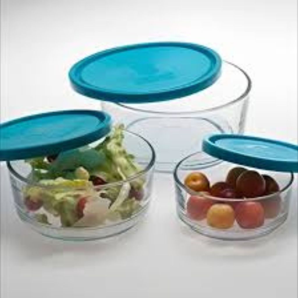 Paprik Glass Storage With Blue Lid