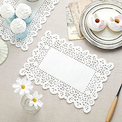 Rectangle Paper Doilies - 100pc