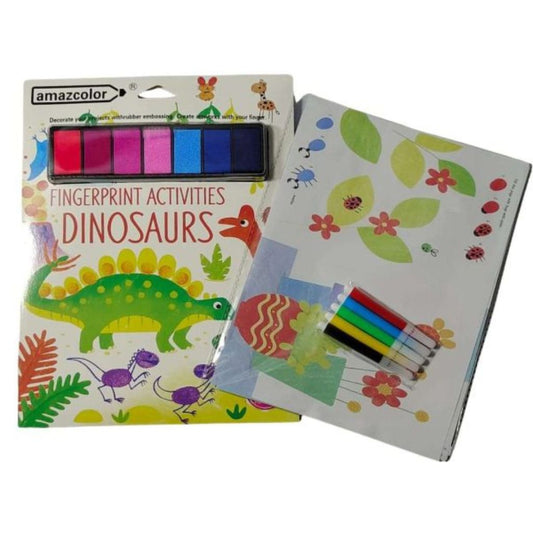 Amazcolor Fingerprint Books - Dinosaur