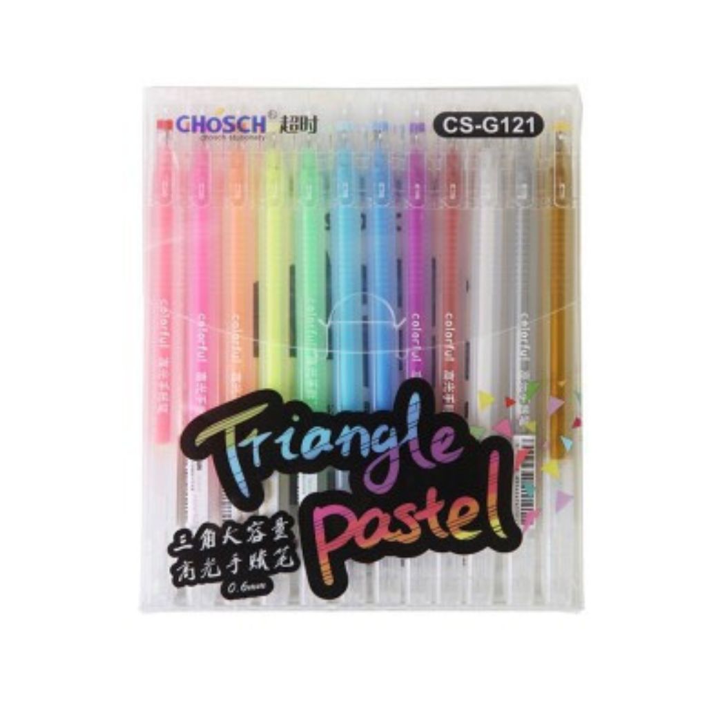 12pc Triangle Pastel Pens 