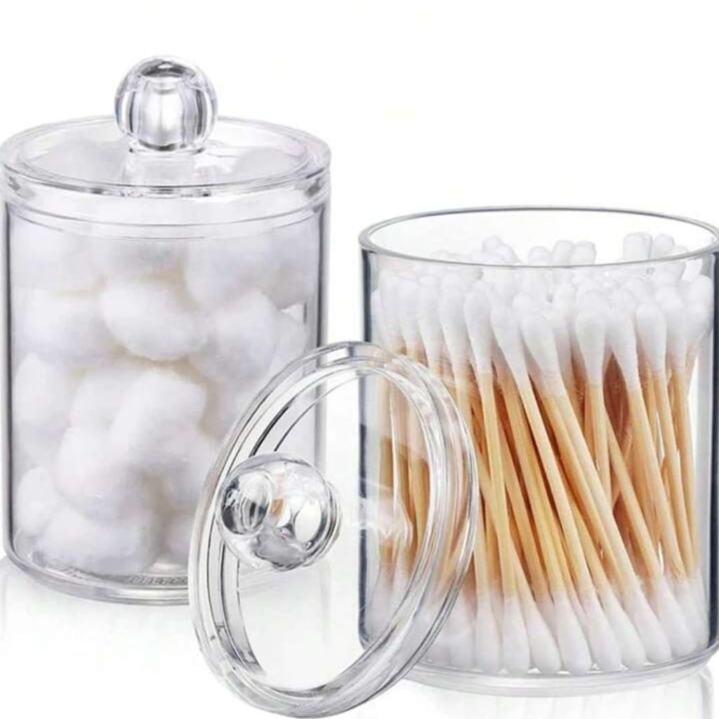 3pc Acrylic Cotton Bud Holder Set