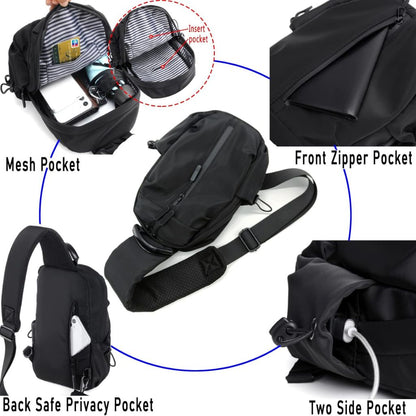 Waterproof Crossbody Sling with External USB