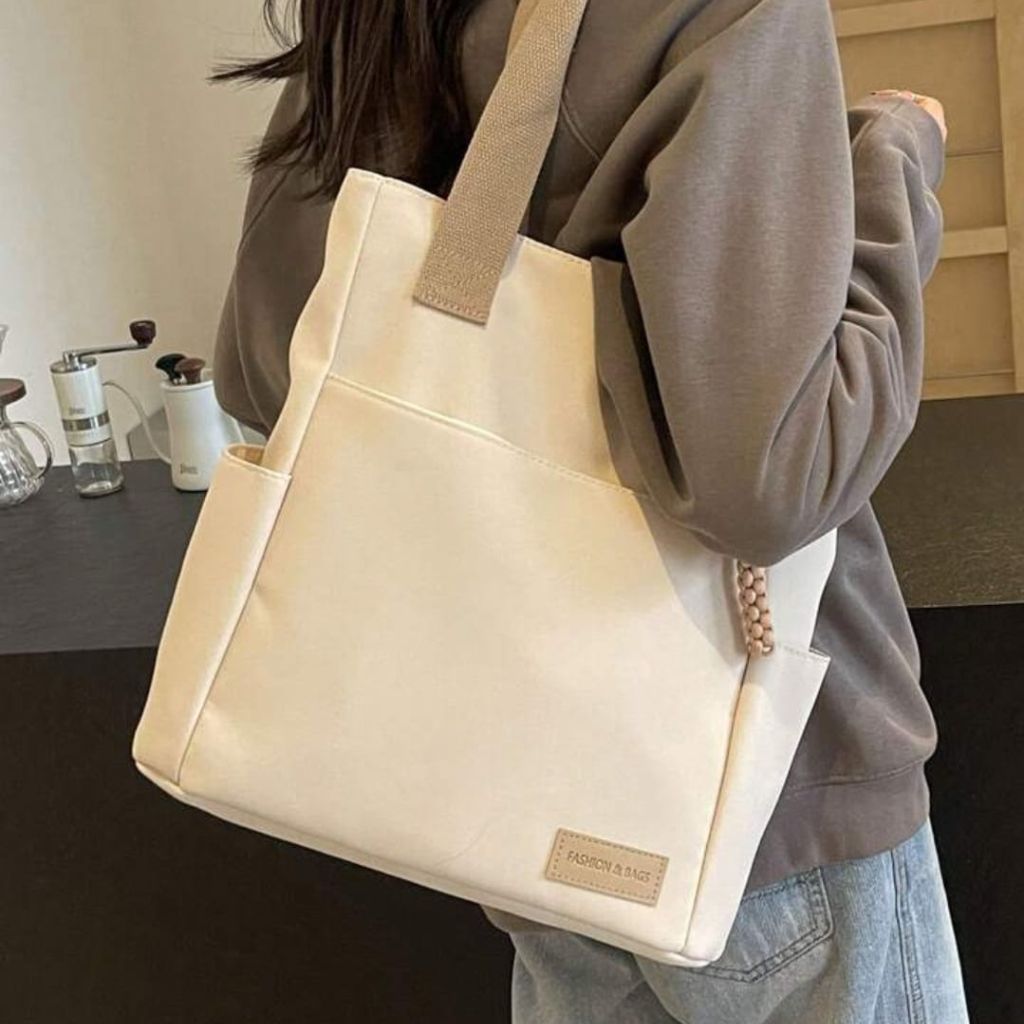 Minimalist Canvas Tote Bag- 31x8cm