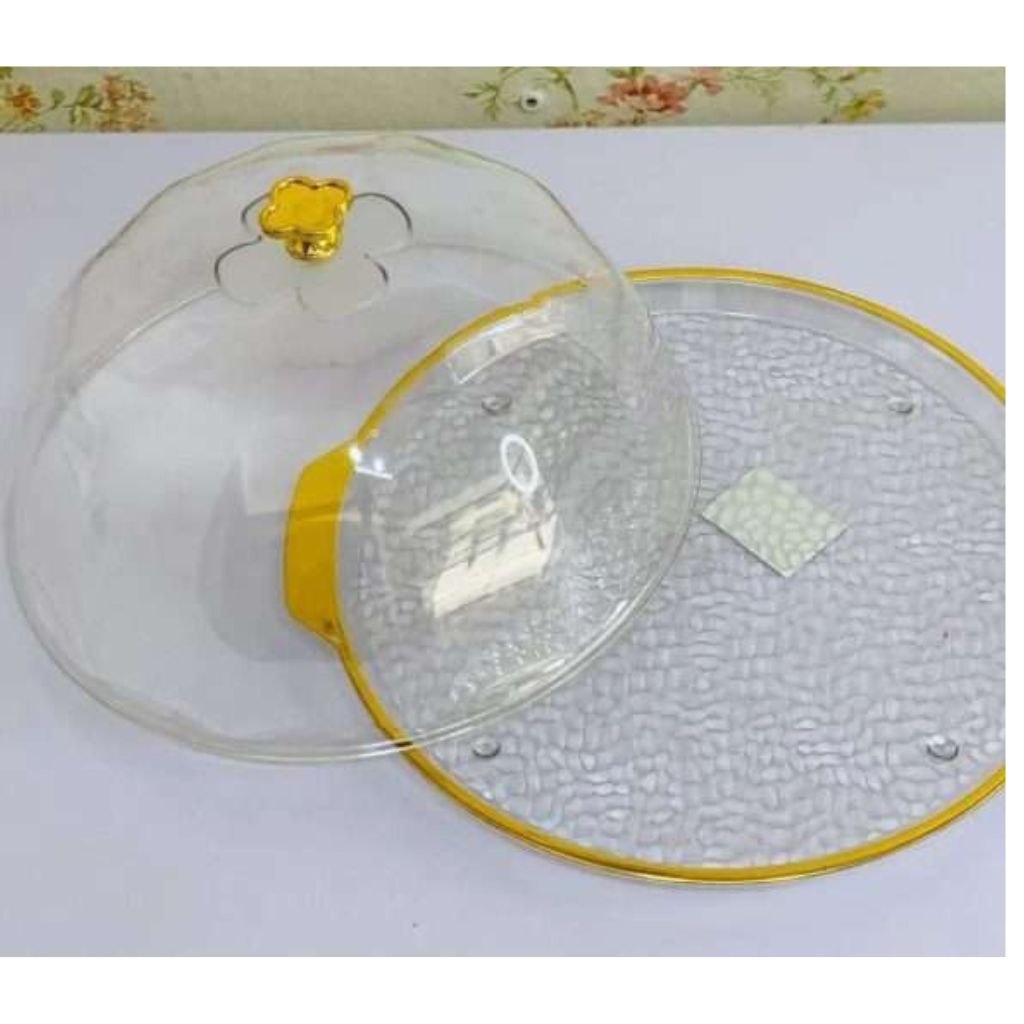 Round Acrylic Cake Dome and Tray Set