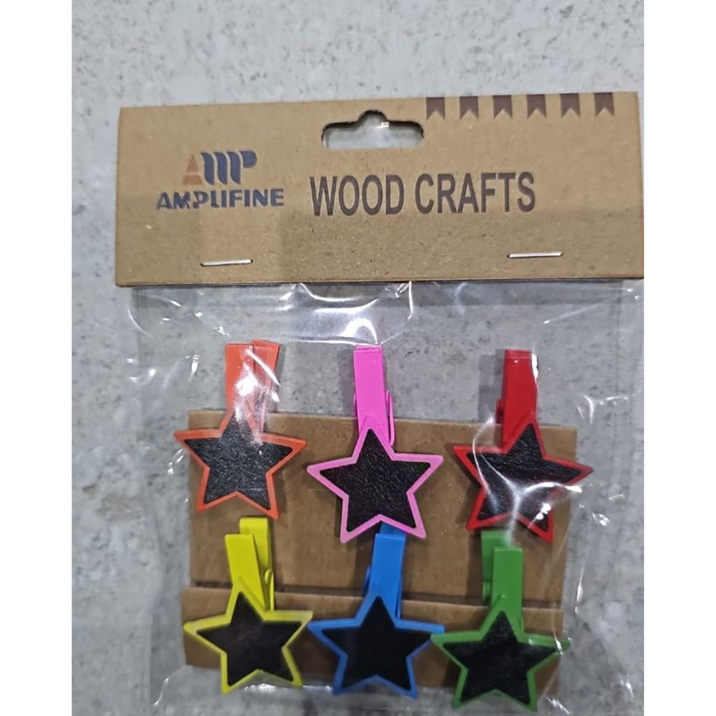 6pc Mini Chalkboard Peg Stars