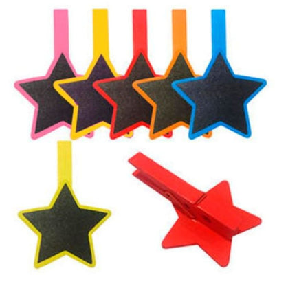 6pc Mini Chalkboard Peg Stars