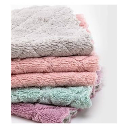 4pc Coral Fleece Kitchen Towels