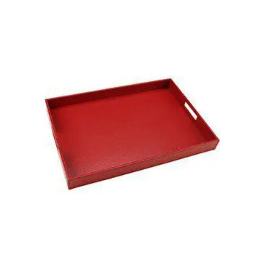 Qlux Plastic Leather Patterned Trays- Large