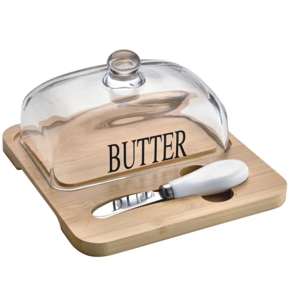 Bamboo Butter Board With Knife 